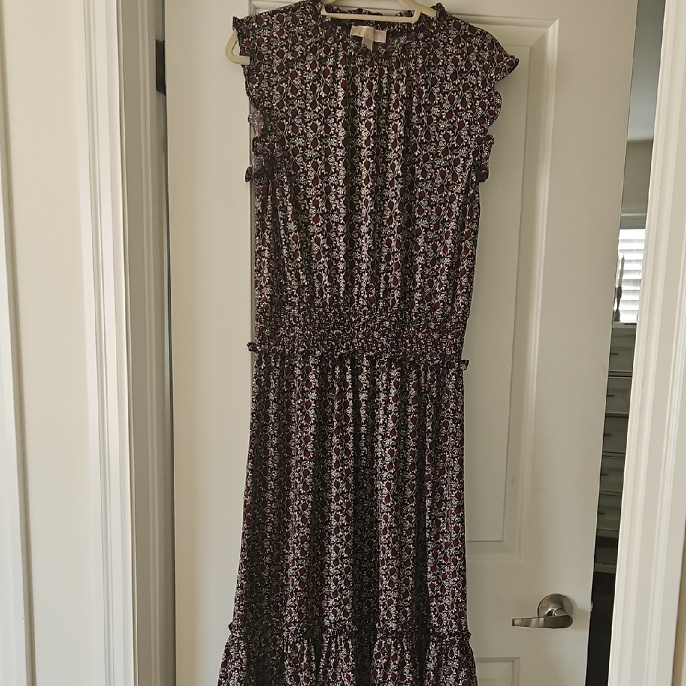 Michael Kors Black and White Midi Sundress Sleeveless